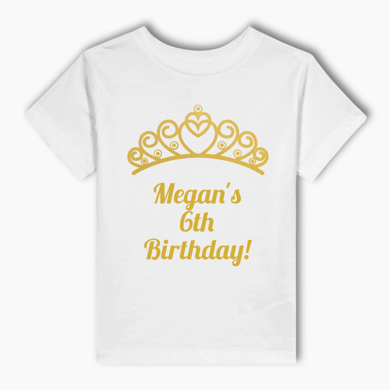 Personalised Princess Tiaras Party Adults T-Shirt