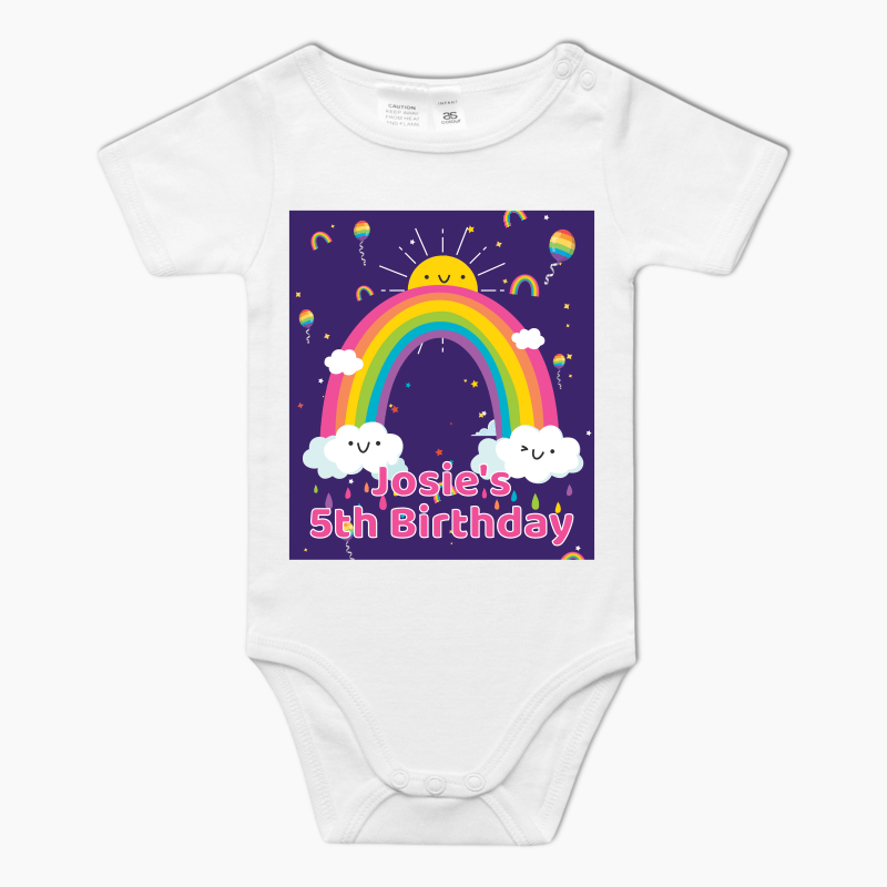 Personalised Rainbow Baby One-Piece Romper