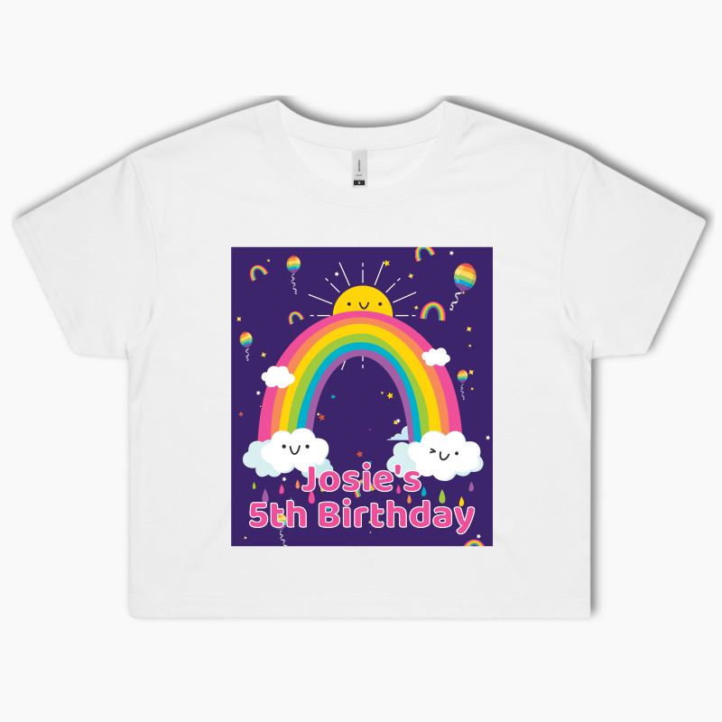 Personalised Rainbow Party Crop Shirt