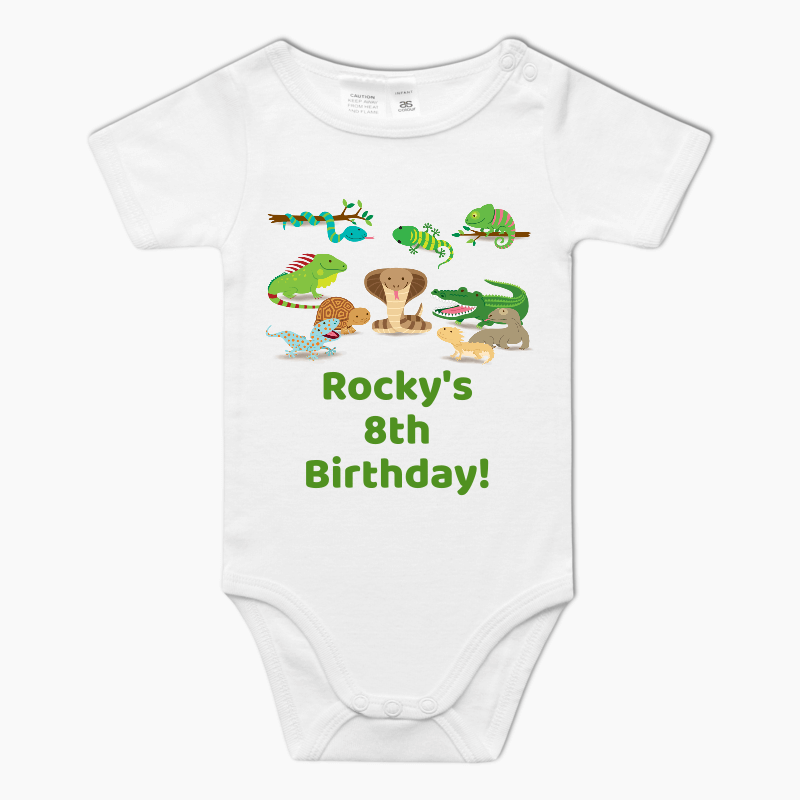 Personalised Reptiles Baby One-Piece Romper