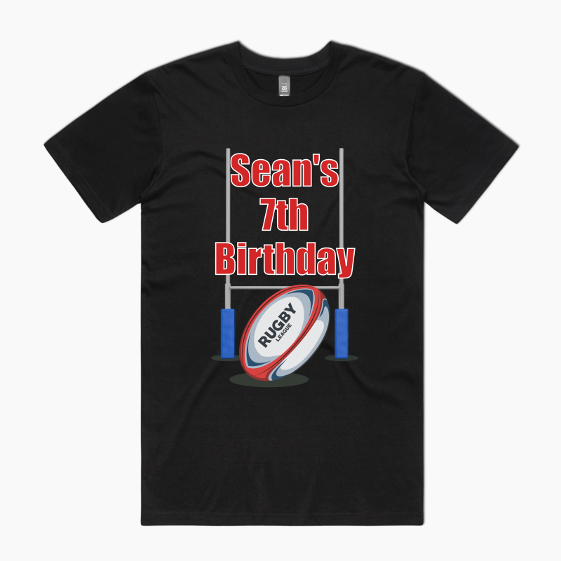 Personalised Rugby League Birthday Party Adults T-Shirt