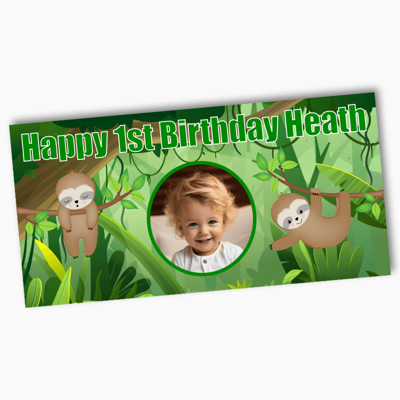 Personalised Sloth Party Banners with Photo