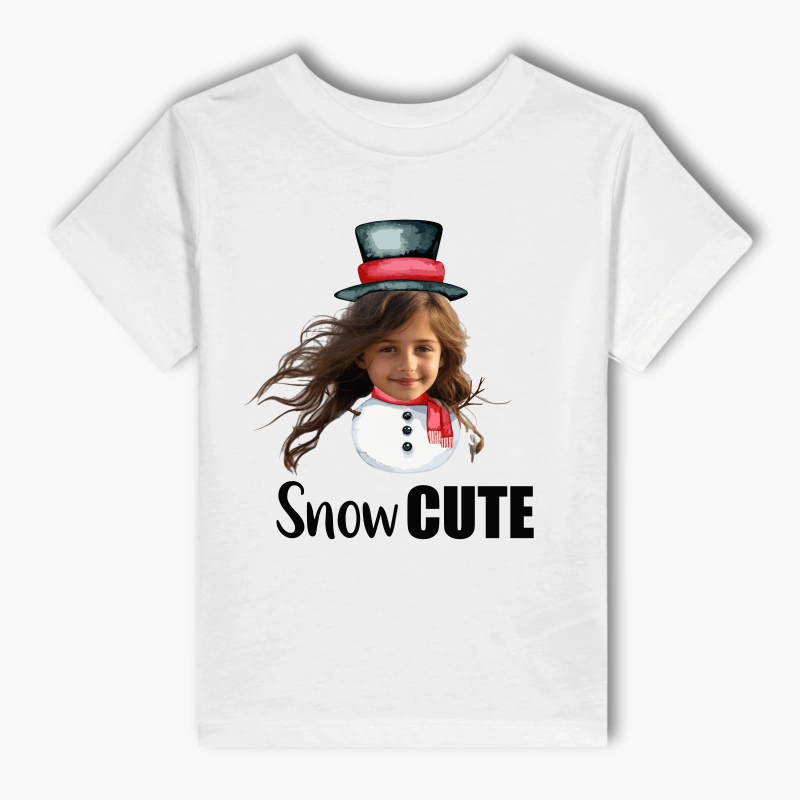 Personalised &quot;Snow Cute&quot; Kids Christmas T-Shirt