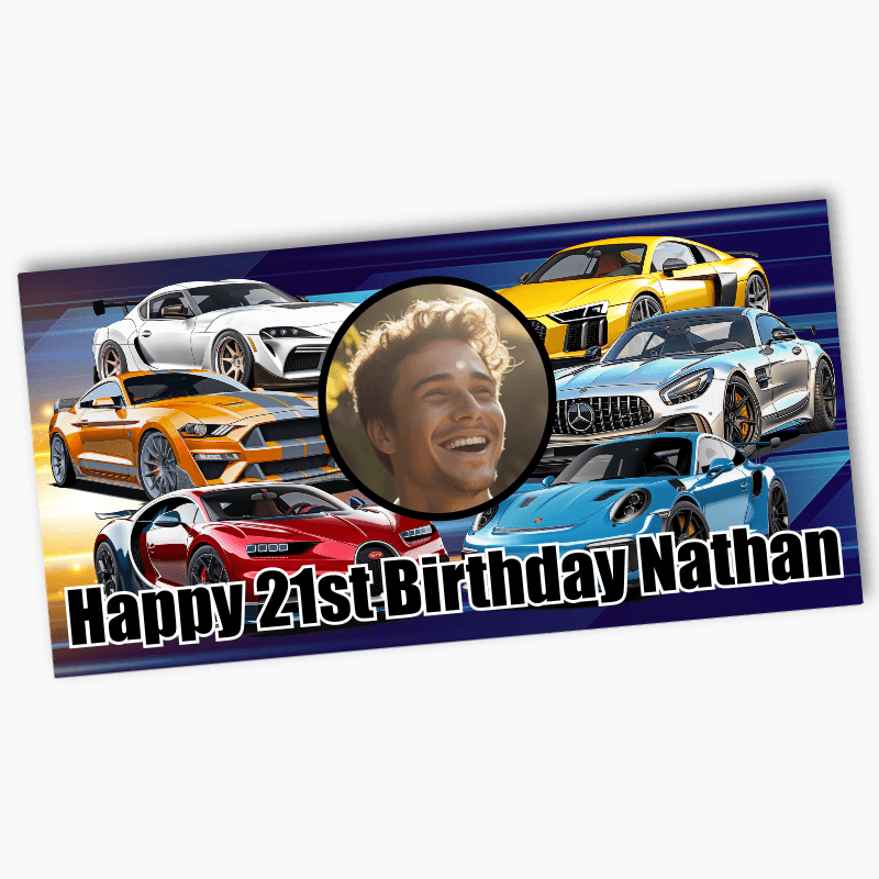 Personalised Sports Cars Party Banners with Photo