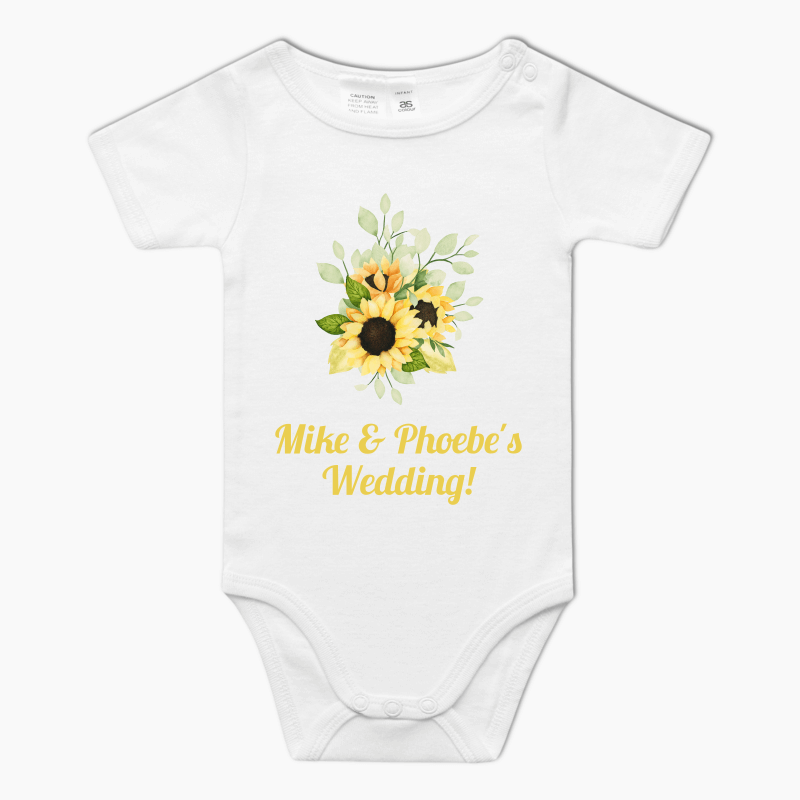 Personalised Sunflower Party Baby One-Piece Romper