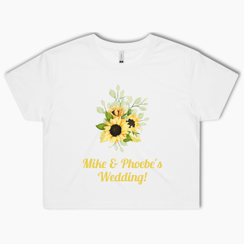 Personalised Sunflower Party Crop Shirt