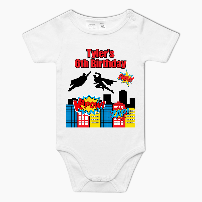 Personalised Superheroes Baby One-Piece Romper