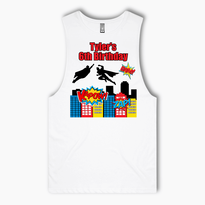 Personalised Superheroes Party Tank Singlet