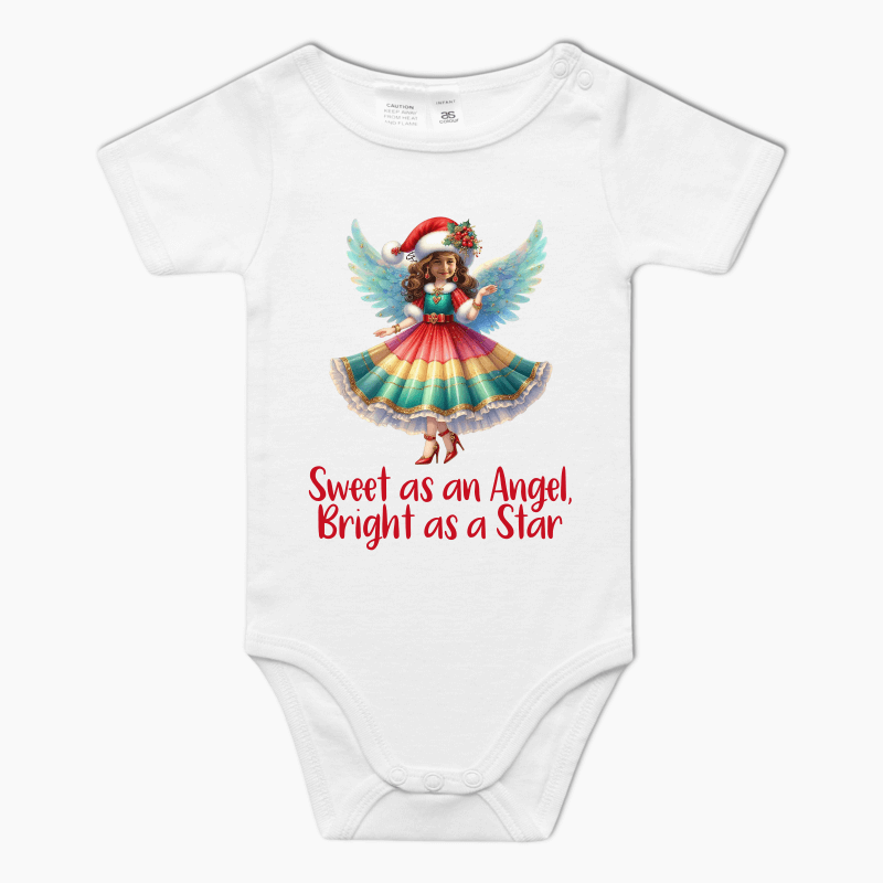 Personalised &quot;Sweet Xmas Angel&quot; Baby One-Piece Romper