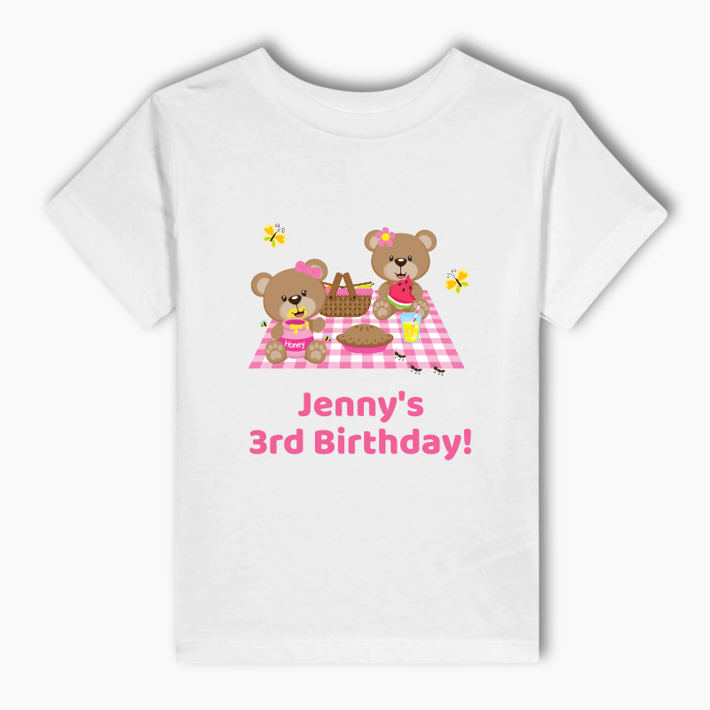 Girls Teddy Bears Picnic Party T-Shirt