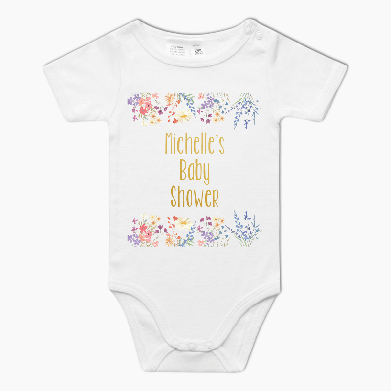 Personalised Wildflowers Party Baby One-Piece Romper