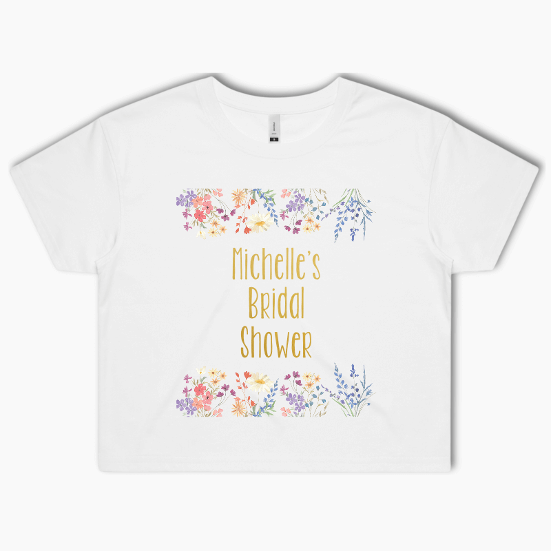 Personalised Wildflowers Party Crop Shirt