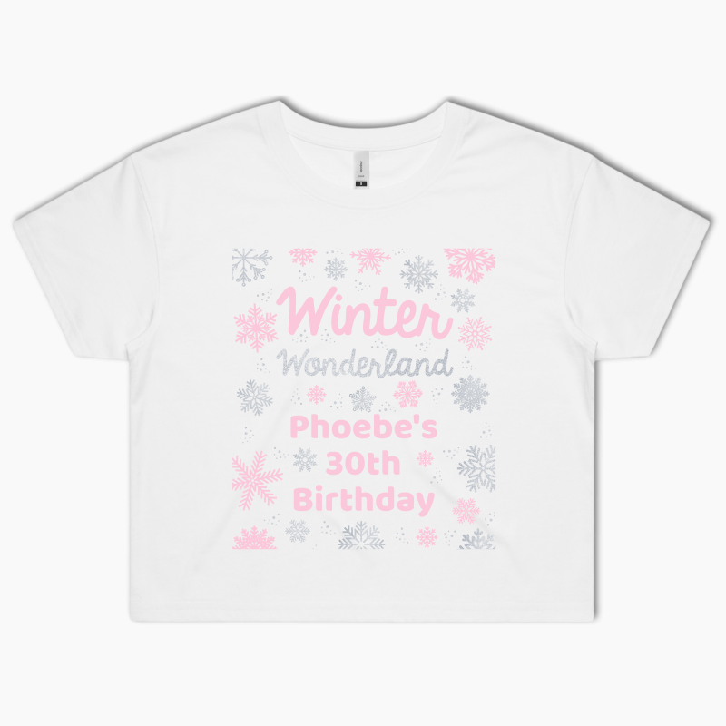 Personalised Winter Wonderland Party Crop Shirt