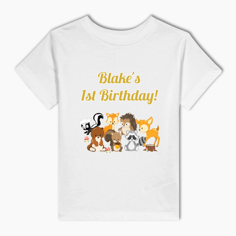 Personalised Woodland Animals Party Adults T-Shirt