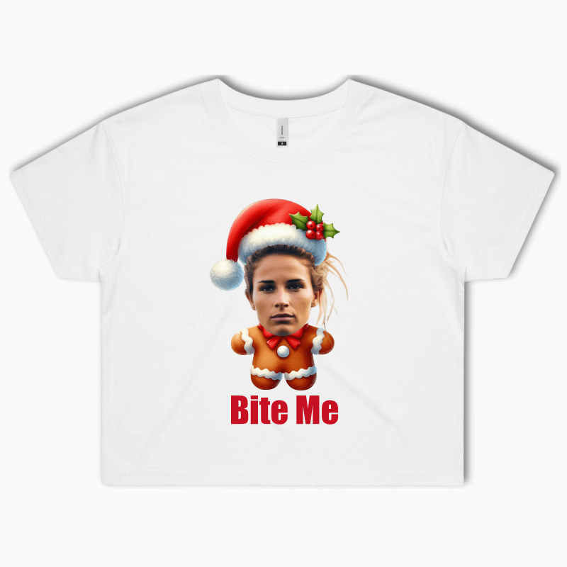 Personalised Gingerbread Christmas Crop Shirt