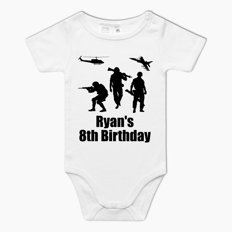 Personalised Army and Camouflage Baby One-Piece Romper