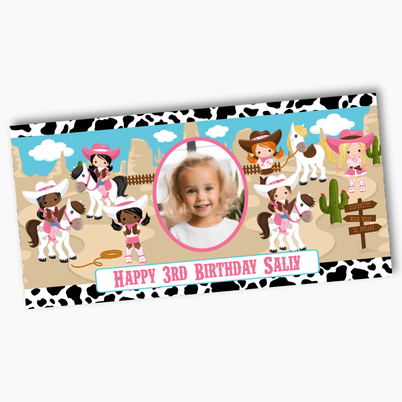 Personalised Cowgirl Party Banners with Photo