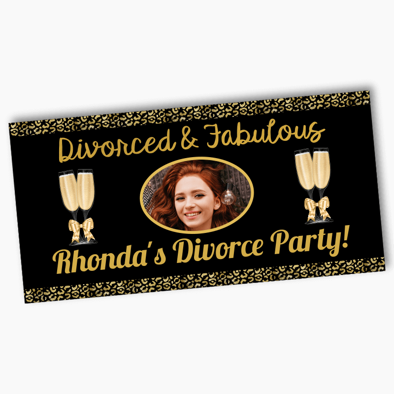 Custom Divorced and Fabulous Party Banners with Photo