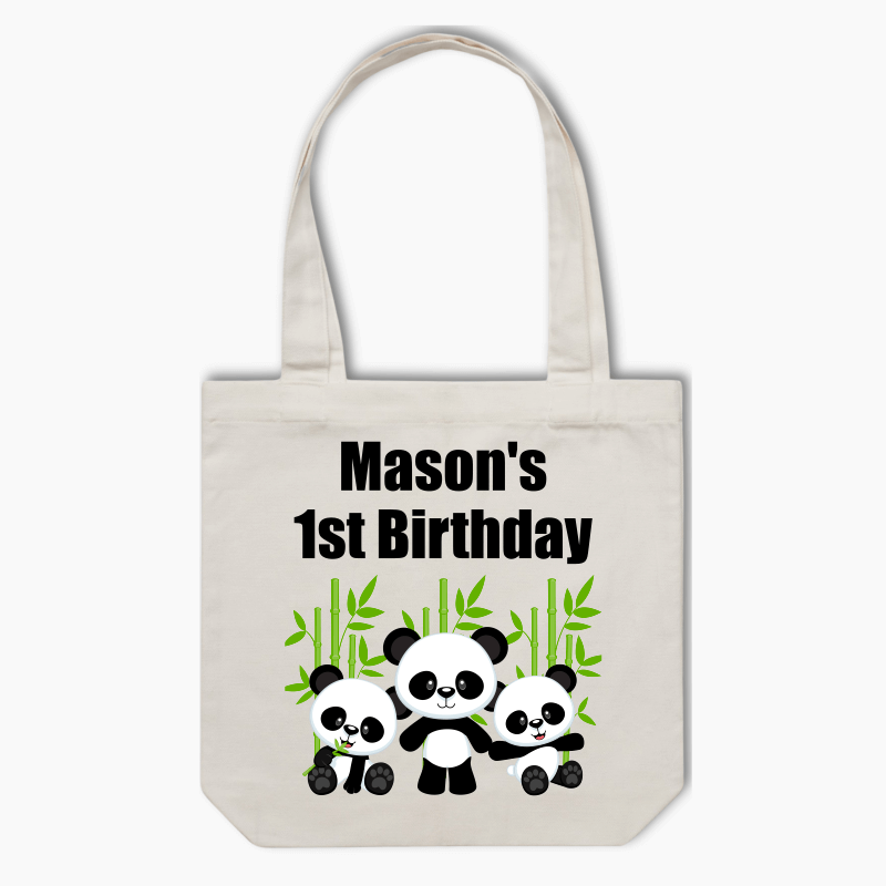 Personalised Panda Party Tote Bag