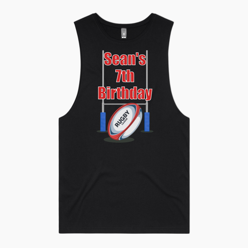 Personalised Rugby League Birthday Party Tank Singlet