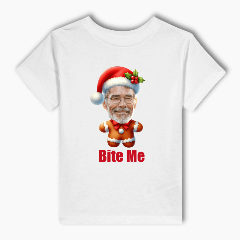 Personalised Gingerbread Xmas Photo Adults T-Shirt