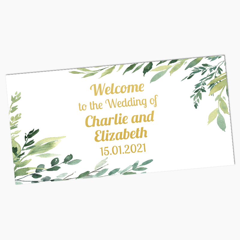 Personalised Eucalyptus Leaves Wedding Banners