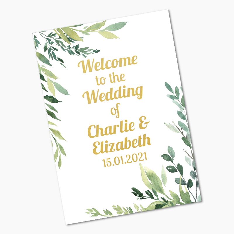 Personalised Eucalyptus Leaves Wedding Posters