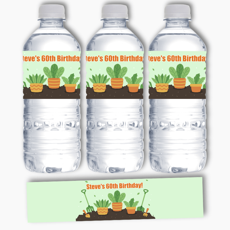 Personalised Gardening Party Water Labels