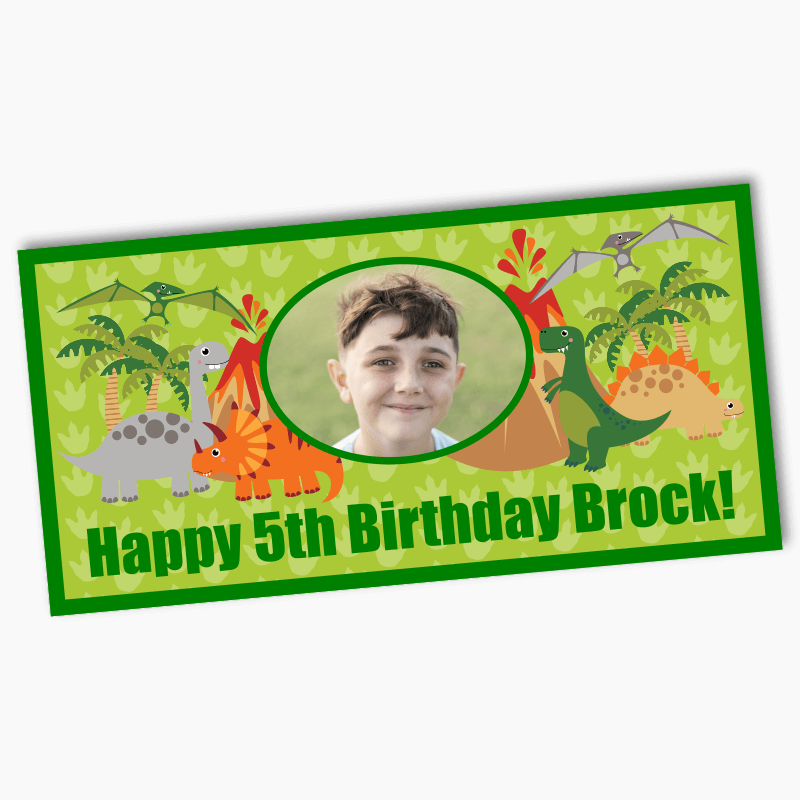Personalised Dinosaur Party Banners with Photo
