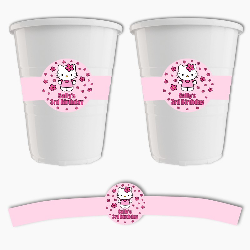 Personalised Care Bears Birthday Party Decorations Tagged Cup Stickers -  Katie J Design and Events