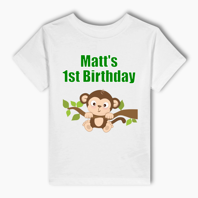 Personalised Monkey Party Kids T-Shirt