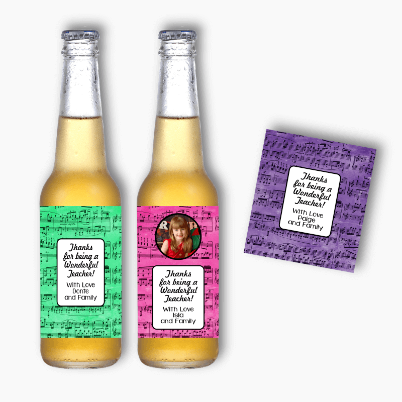 Musical Notes Choir Teachers Gift Beer Labels