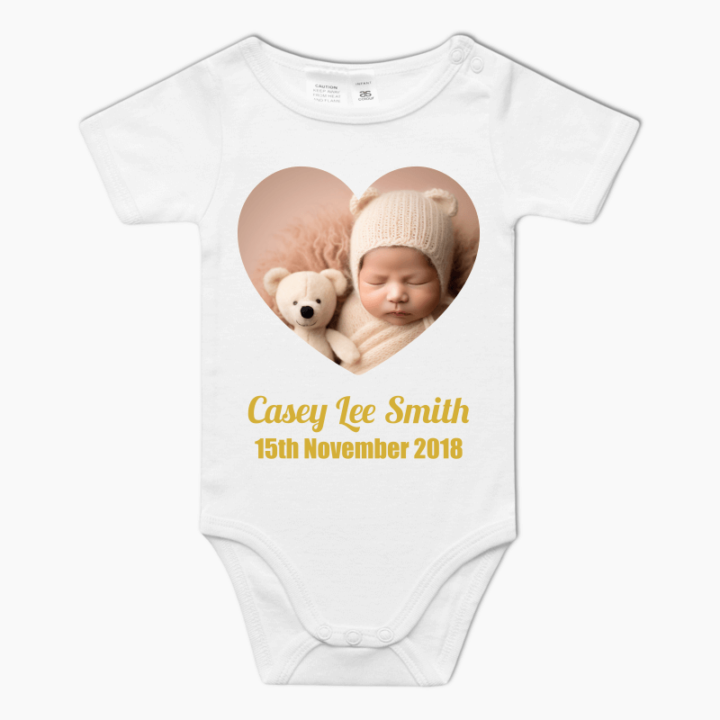 Personalised Baby Arrival One-Piece Romper with Photo
