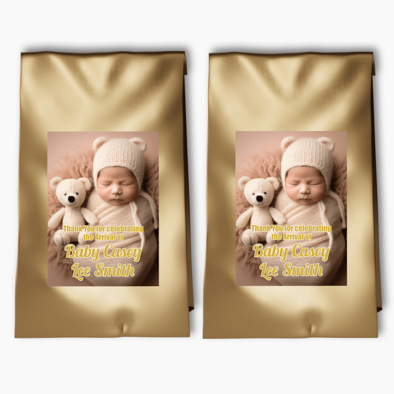 Personalised Baby Welcome Party Bags &amp; Labels