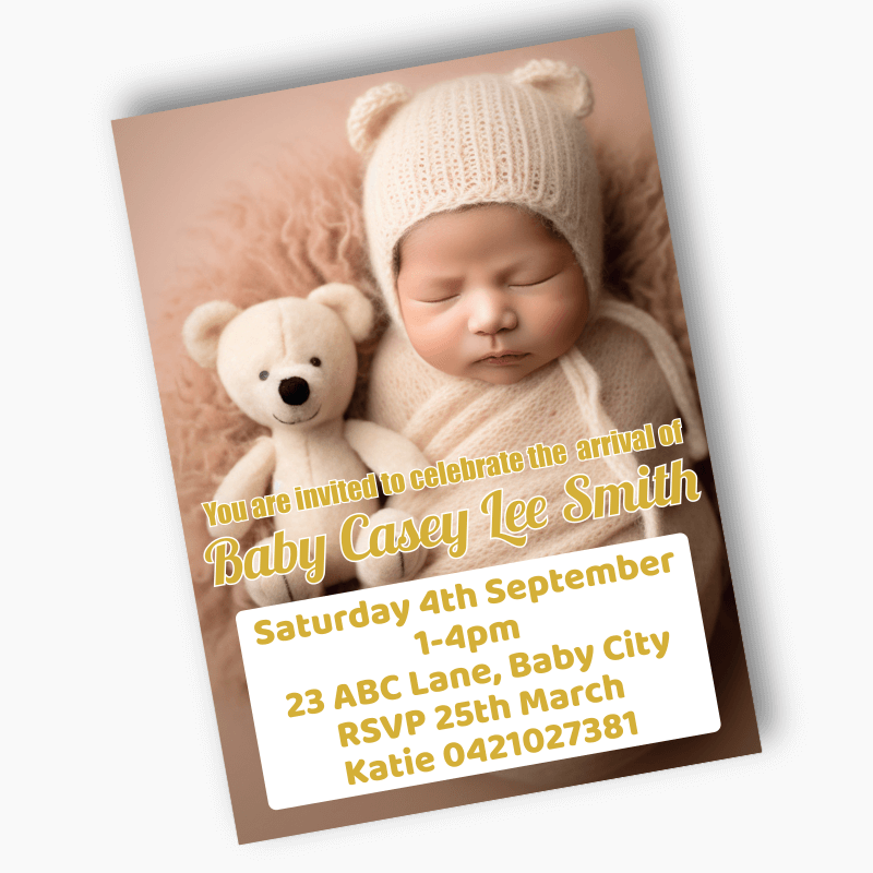 Personalised Baby Welcome Invites with Photo