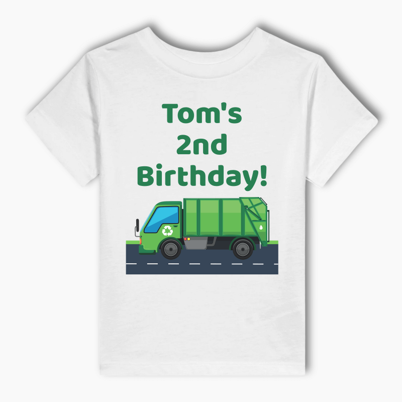 Personalised Garbage Truck Party Kids T-Shirt