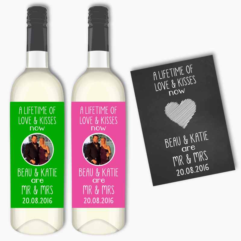 Wine　'Lifetime　Love　Kisses'　Wedding　Labels　Personalised　of