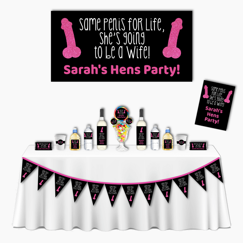 Cheeky Custom Same Penis for Life Hens Party Water Labels - Katie J  Design and Events