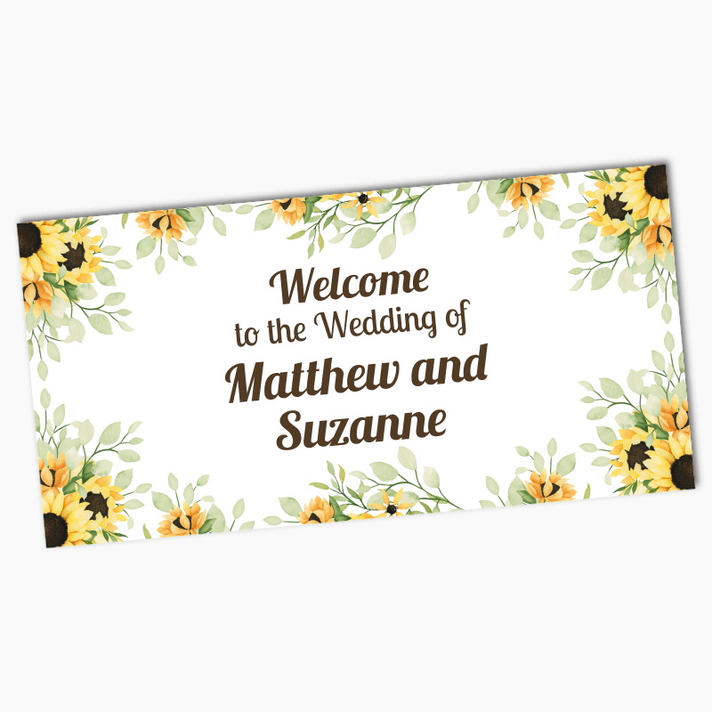 Personalised Sunflower Wedding Banners