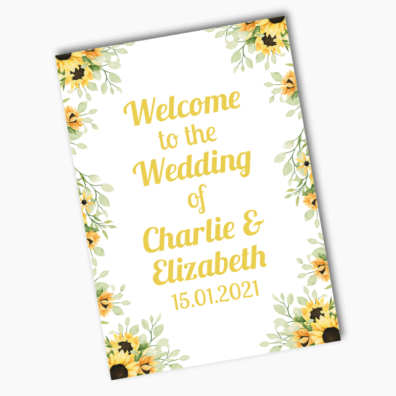 Personalised Sunflower Wedding Posters