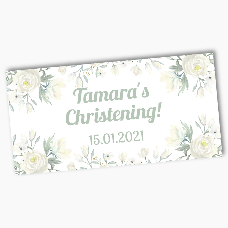 Personalised White Floral Party Banners