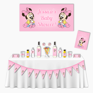 25x Nutella Mini Labels for 25g Guest Gift Baby Shower Baby Shower Baby  Party Girl Minnie Mouse Disney Favor Party Favor Mickey Pink 