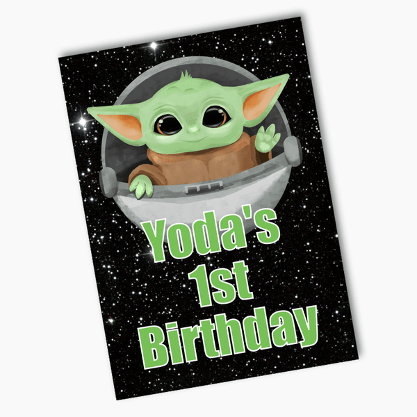 Personalised Baby Yoda Birthday Party Posters | Shop Now - Katie J ...