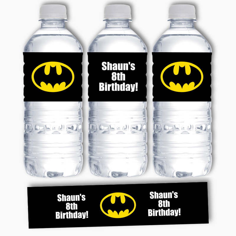 Batman Water Bottle Label Download, Printable Batman Birthday