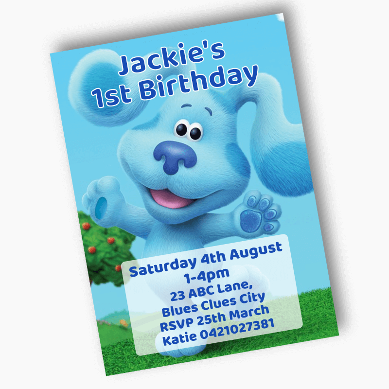 Personalised Blue's Clues Birthday Party Printed Invitations - Katie J ...