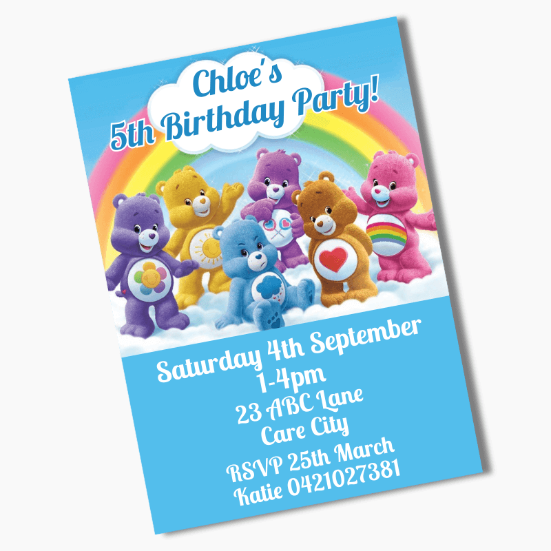 Personalised Care Bears Deluxe Party Pack Decorations - Katie J Design and  Events
