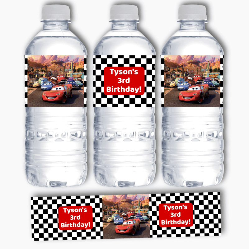 Disney Cars Birthday Water Bottle Printable - Personalized