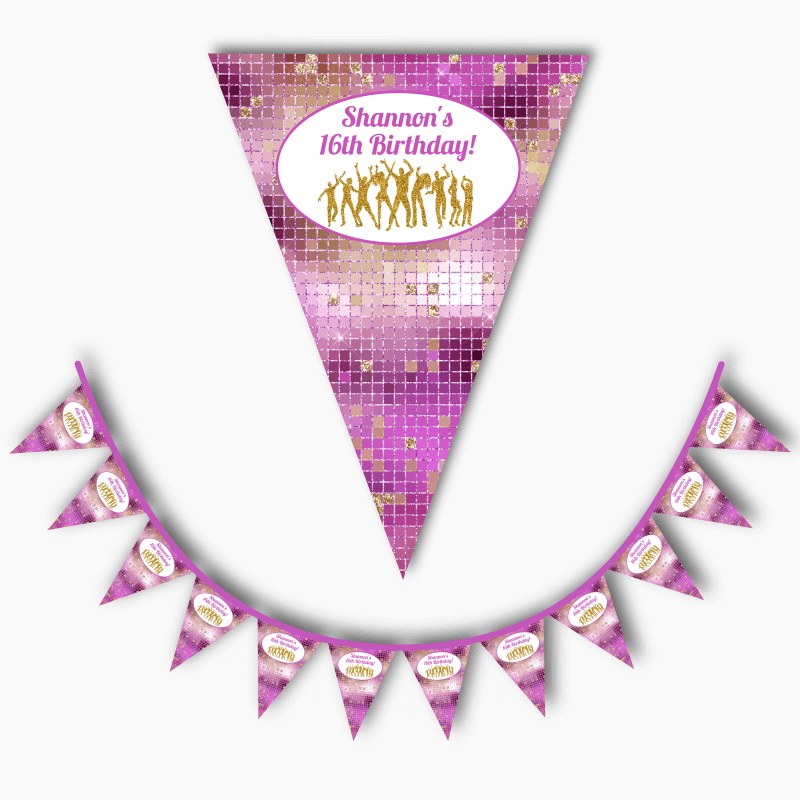 Personalised Dance Party Birthday Flag Bunting