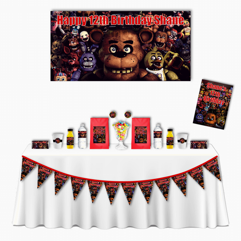 Five Nights at Freddys Birthday Party Decorations Backdrop, Party