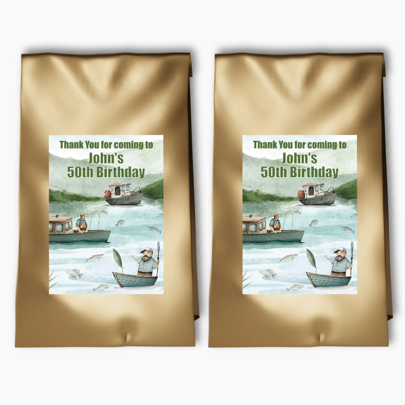 Personalised Fishing Birthday Party Bags & Labels - Katie J Design and  Events
